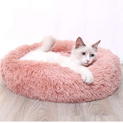 Dropshipping Maw and Paw Comfy Donut Cuddler Faux Fur Puppy Plush Dog Cat Pet Bed for Small Dog Cat Sleeping